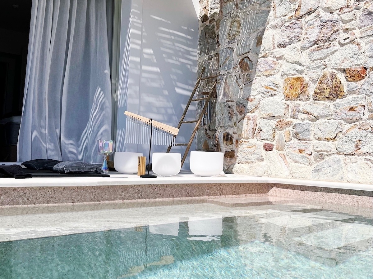 Private Sound Bath at Espera Suites on Kimolos Island, Greece