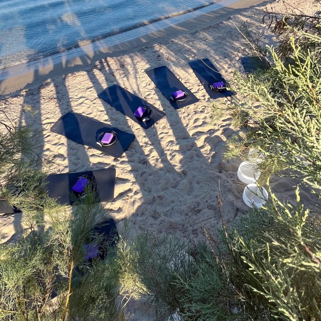 Outdoor Pilates class and Sound Healing on Kimolos beach